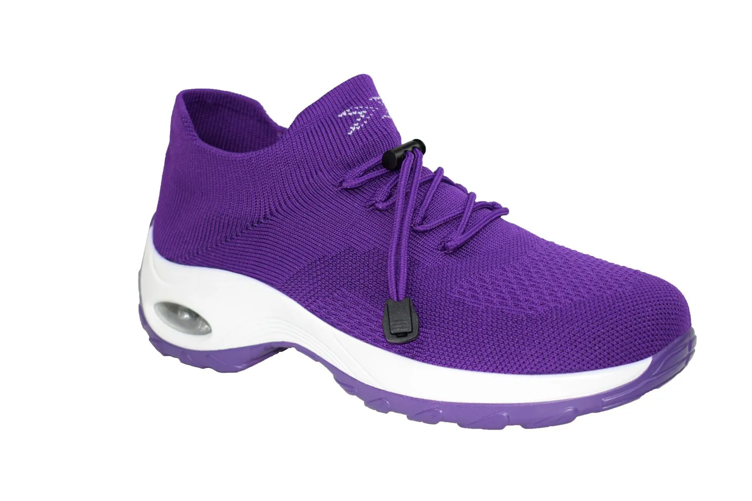 AdTec Womens Comfort Mesh Lace Purple Sneakers Shoes