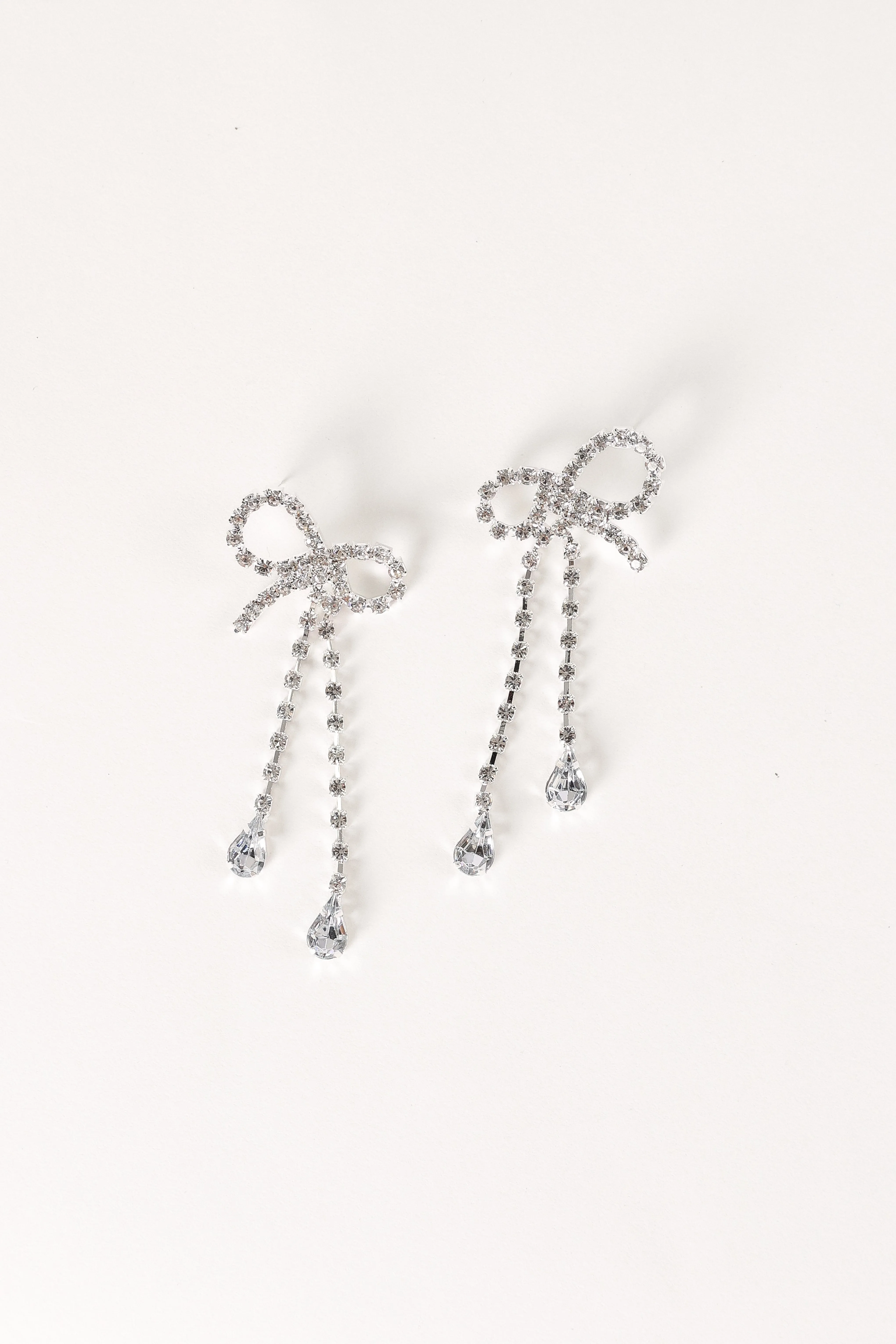 Ainsley Bow Earrings - Silver