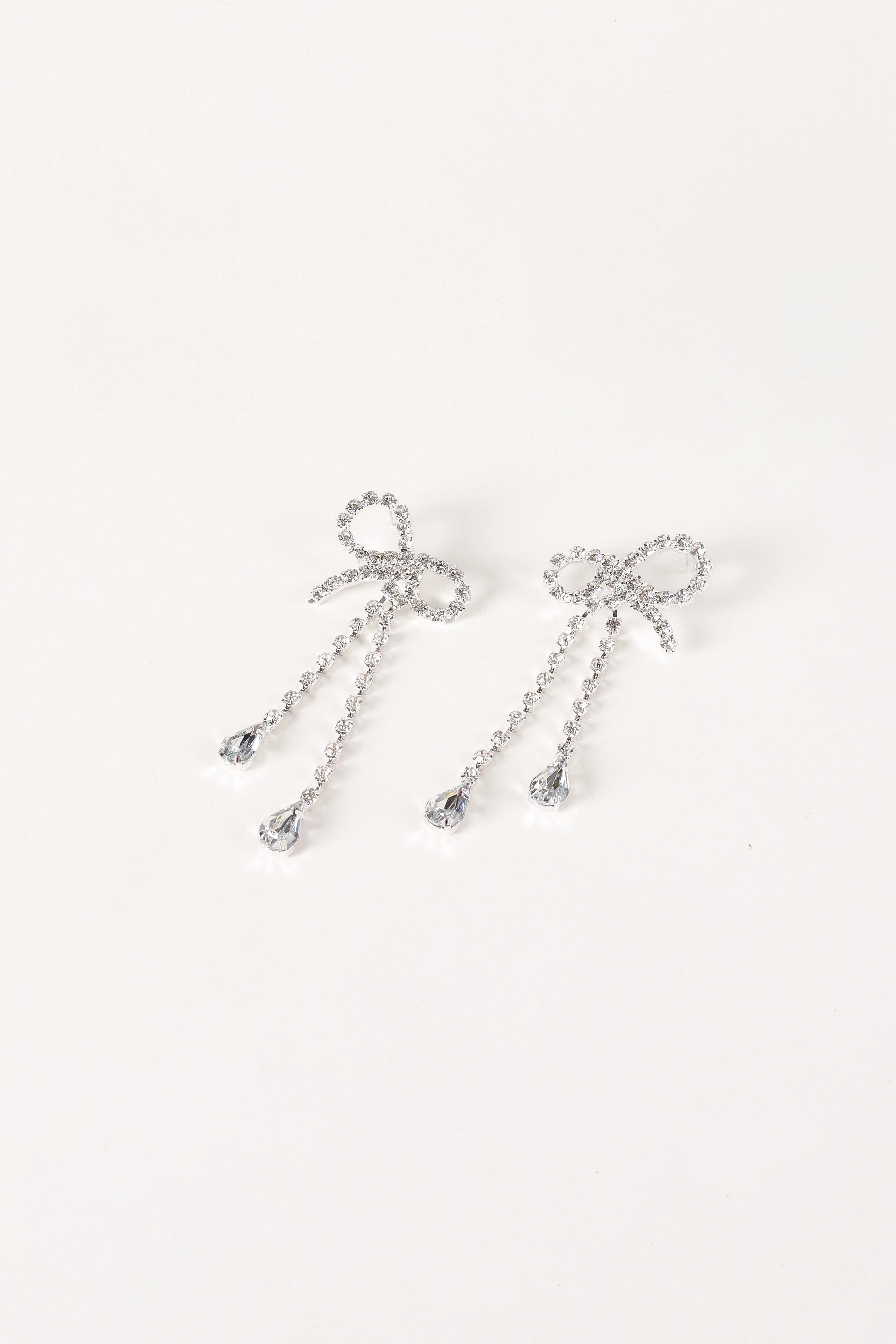 Ainsley Bow Earrings - Silver