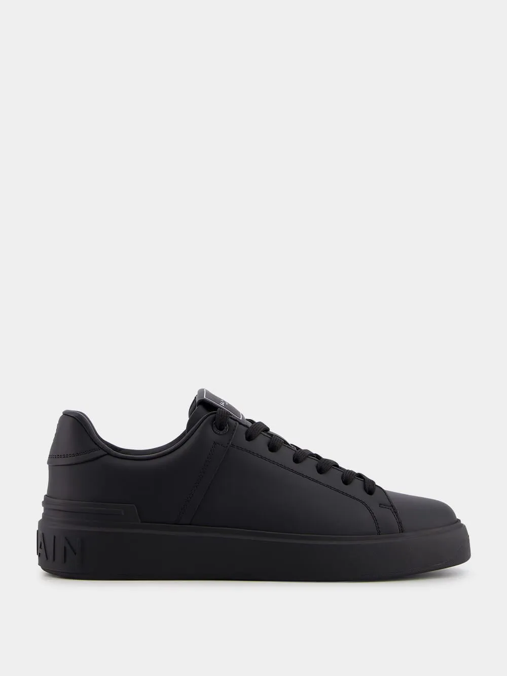 B-Court Monochrome Black Leather Sneakers