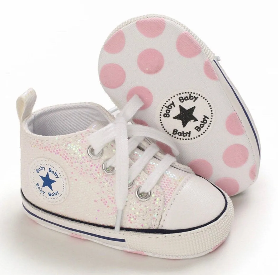 Baby Glitter Sneakers, Like Converse with Shimmer