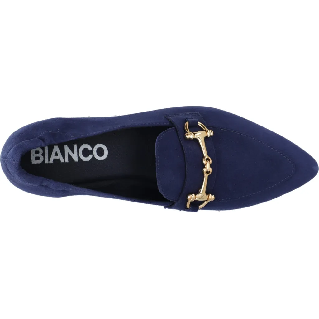 Biatracey Navy Suede Loafers