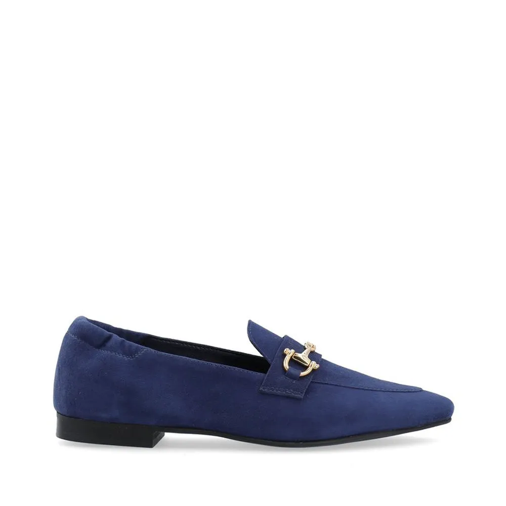 Biatracey Navy Suede Loafers