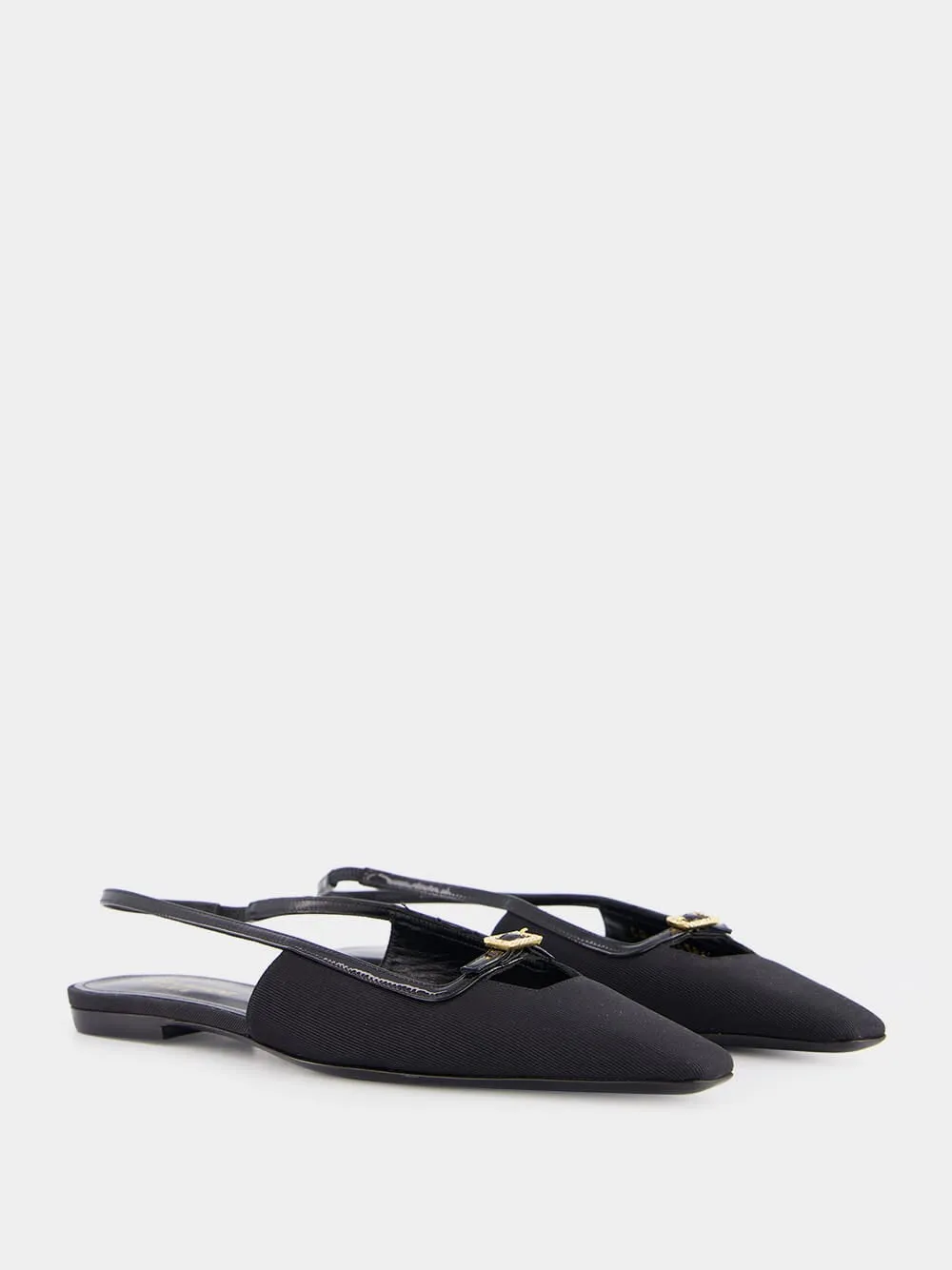 Black Slingback Mules