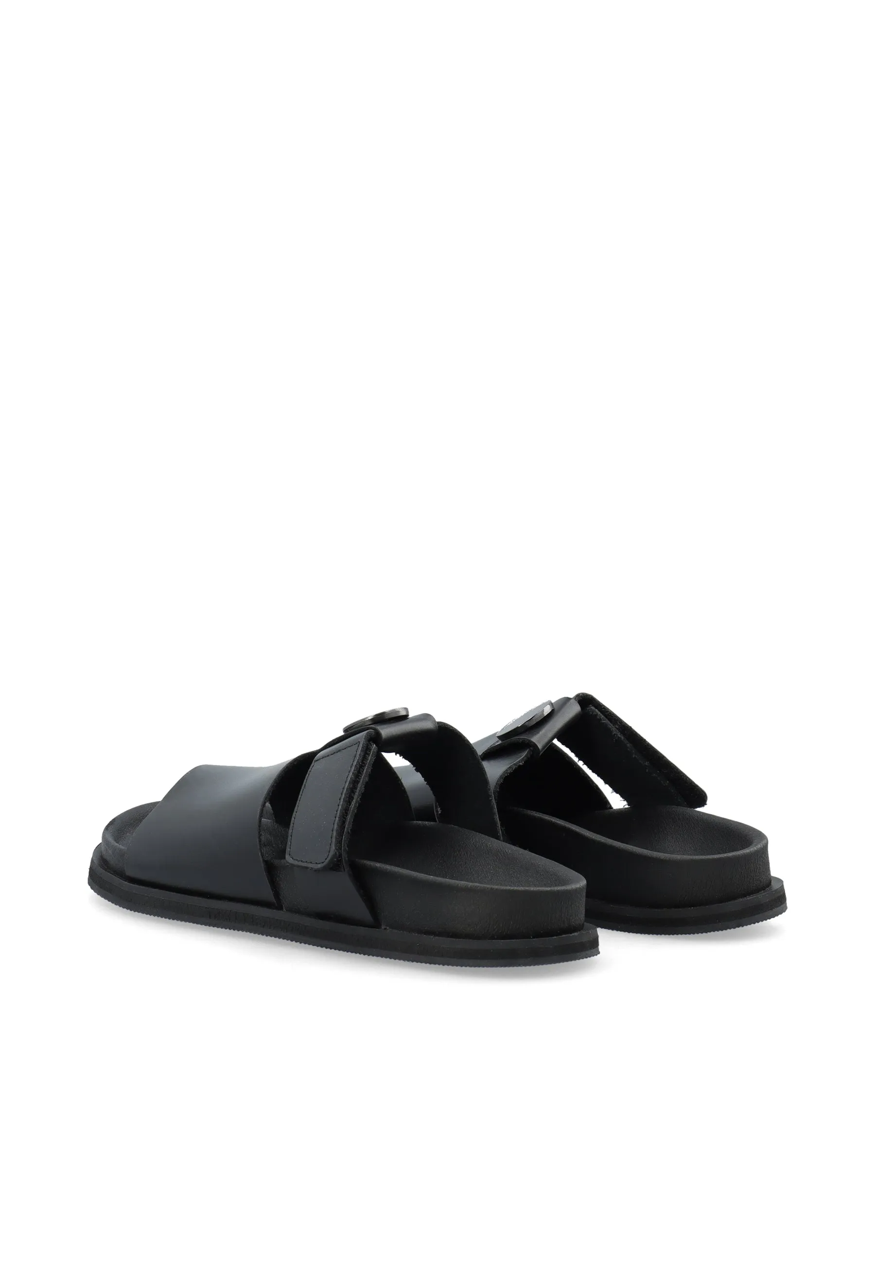 Casjenny Black Leather Slides