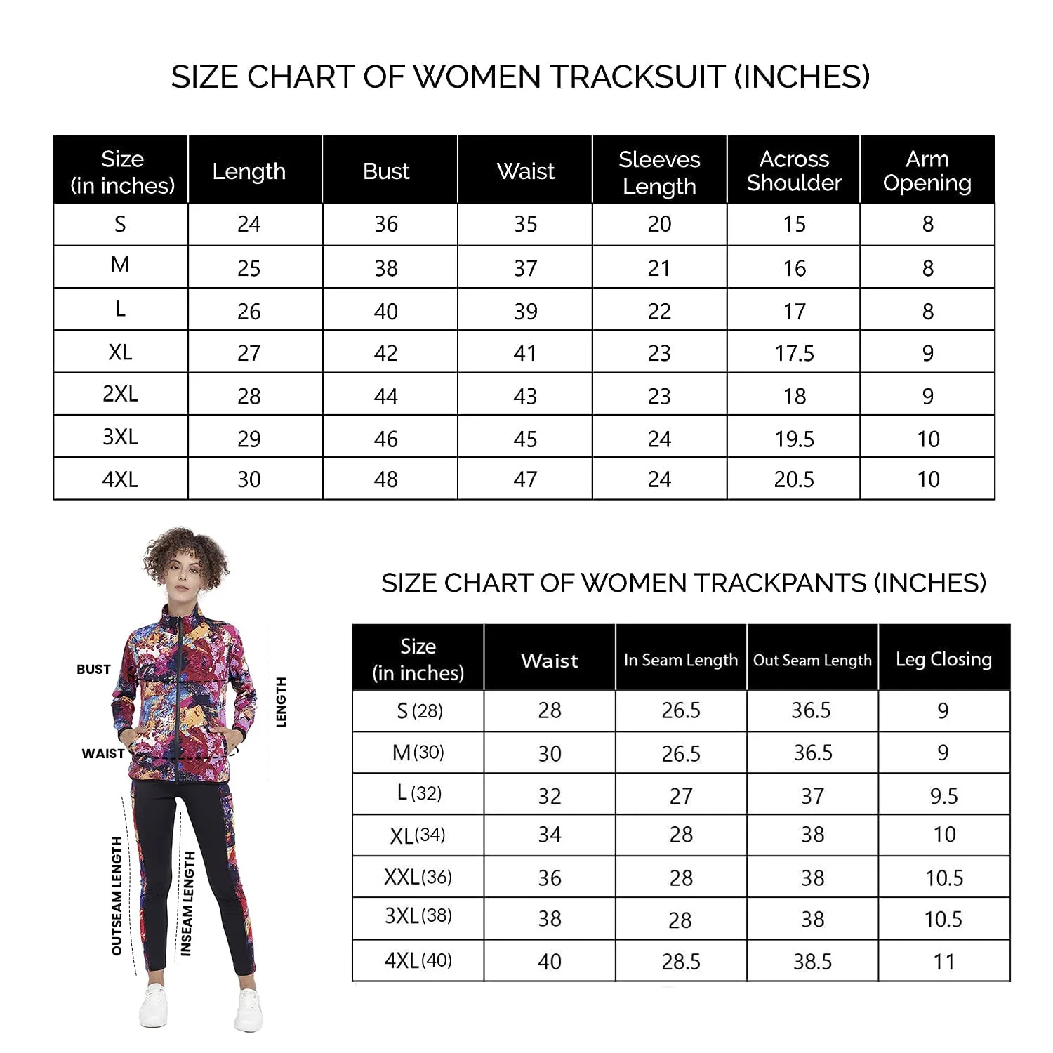 CHKOKKO Women Printed Zipper Full Sleeves Track suit Redd XXL