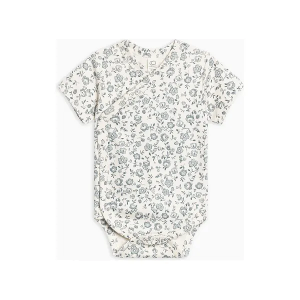 Colored Organics Lark Short Sleeve Kimono Bodysuit Lena Floral