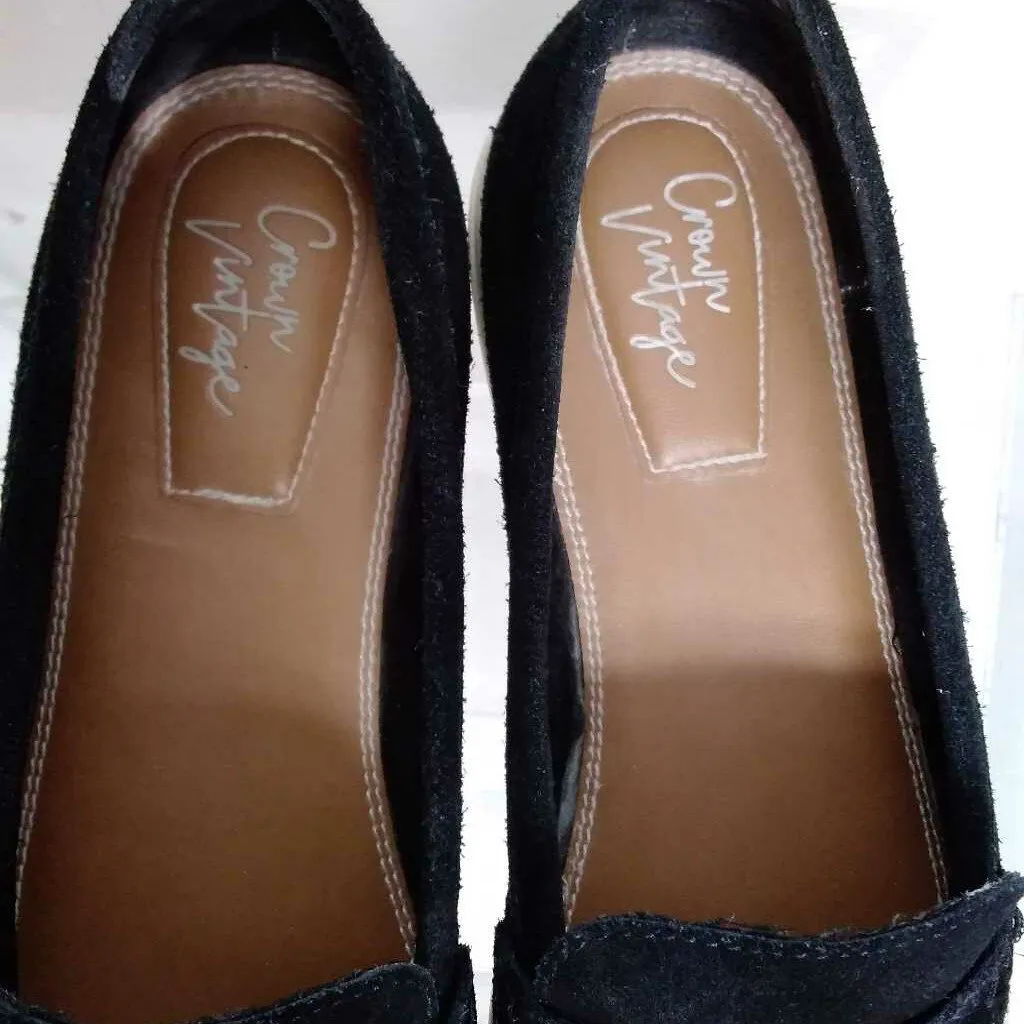 CROWN VINTAGE MALILA LOAFER BLACK SIZE 8 TCC