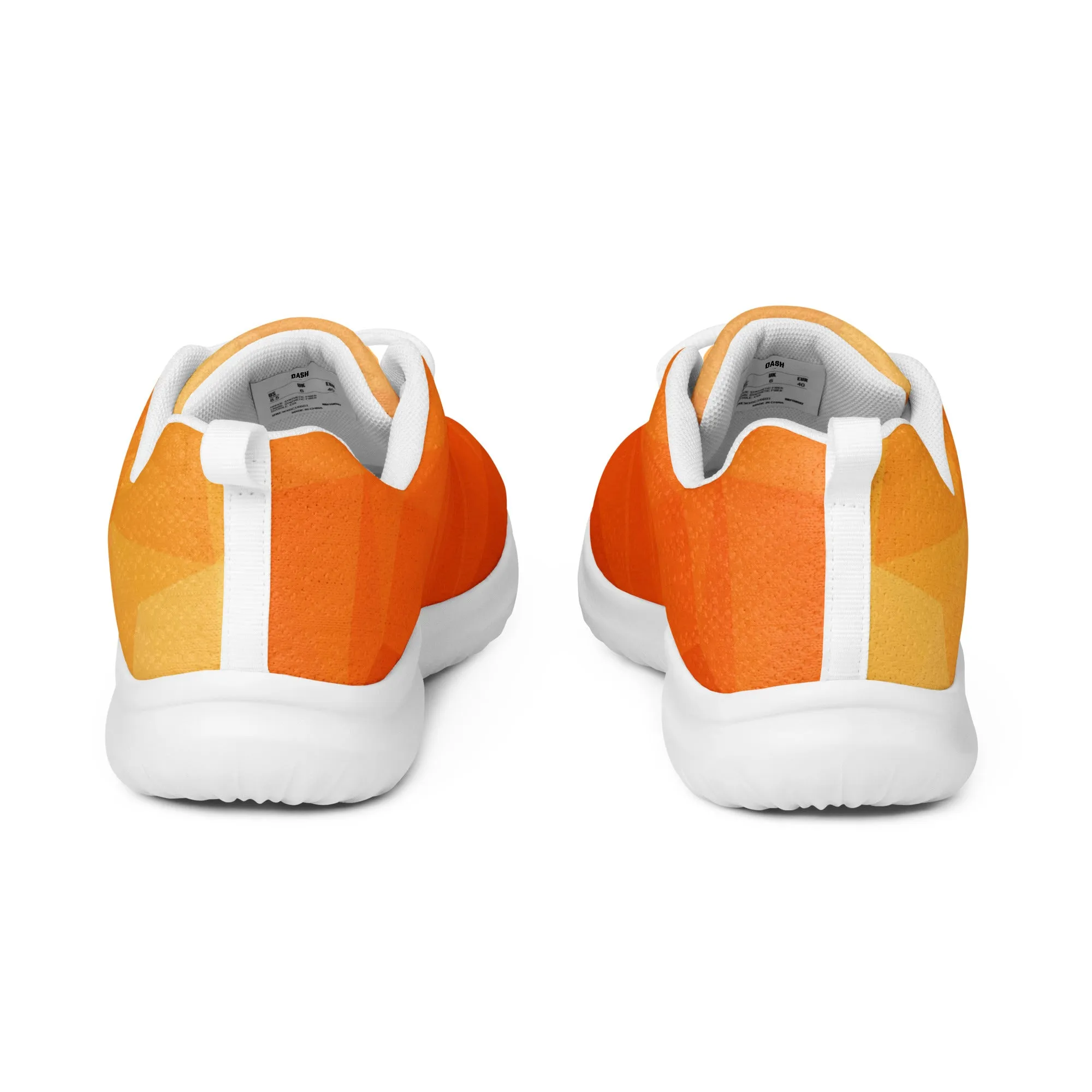 DASH Geo Orange Men’s Athletic Shoes Lightweight Breathable Design by IOBI Original Apparel