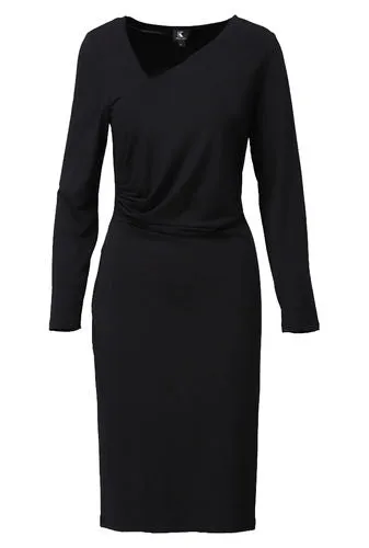 K Design Z394 Black Wrap Knit Dress