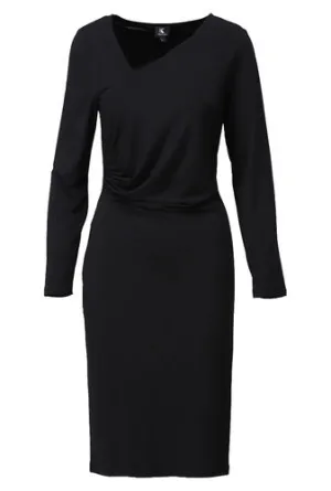 K Design Z394 Black Wrap Knit Dress