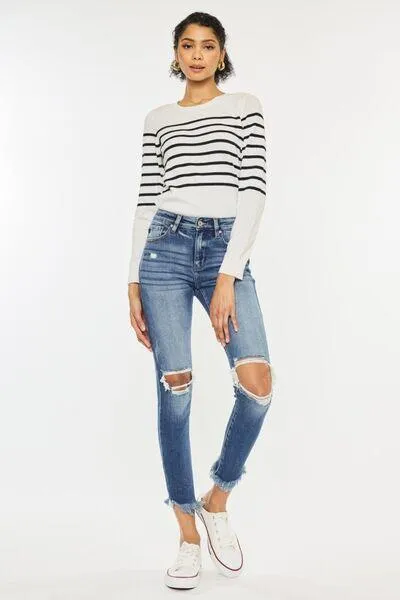 Kancan Distressed Ankle Skinny Denim