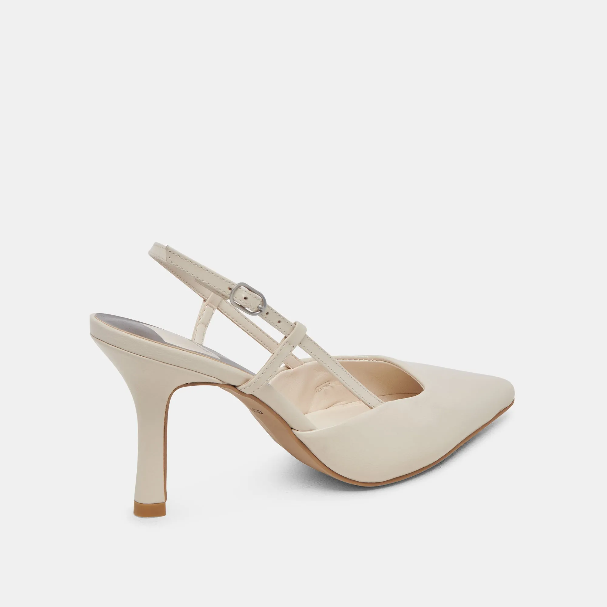 KIM HEELS IVORY CRINKLE PATENT