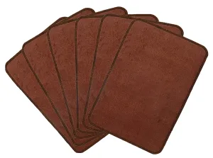 Kuber Industries Microfiber Pieces Door Mat|Solid Color & Anti Slip Material|Size 55 x 35 CM, Pack of 6 (Brown)-CTKTC28365