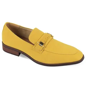 Mastrud Men's Slip-on Suede Loafer Shoes with Metal and Braid Buckle