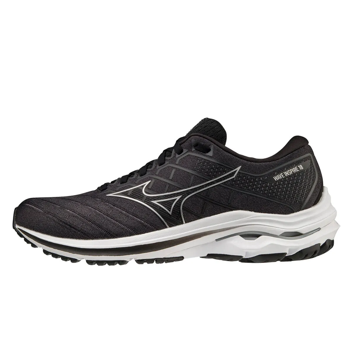 Mizuno Wave Inspire 18 Wide Mens | Black/silver/ebony