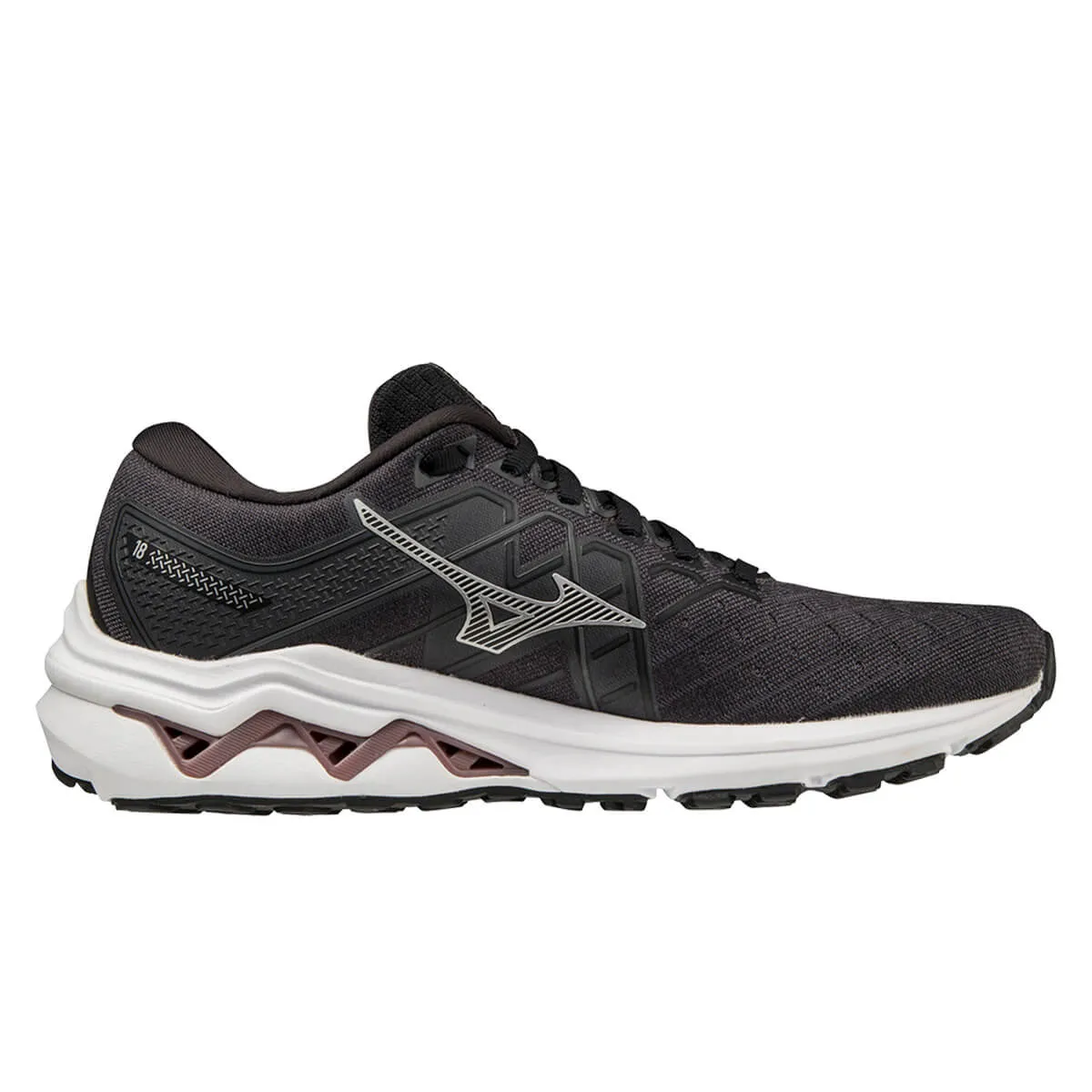 Mizuno Wave Inspire 18 Wide Womens | Black/silver/ebony