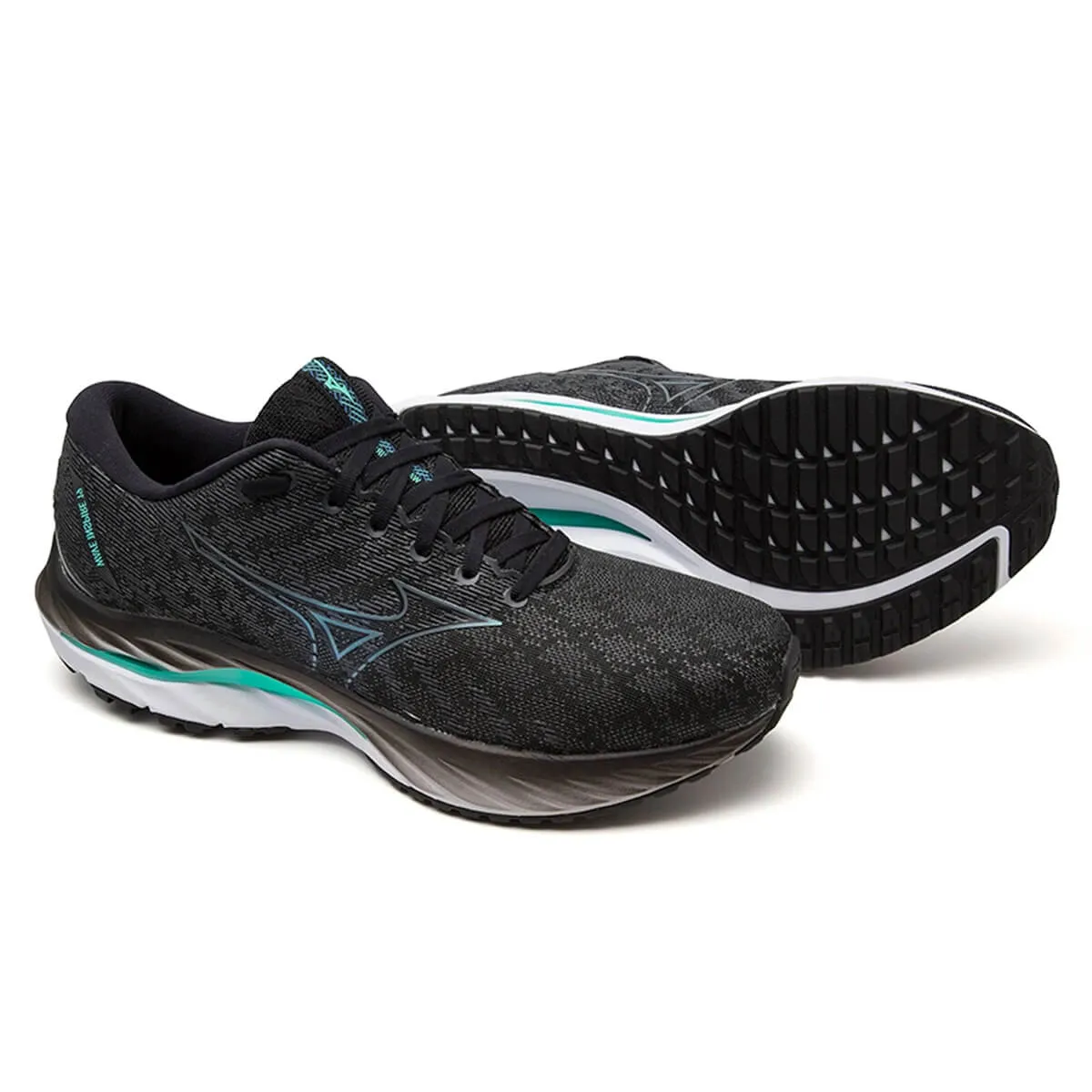 Mizuno Wave Inspire 19 Mens | Black/metallic Grey/biscay Green