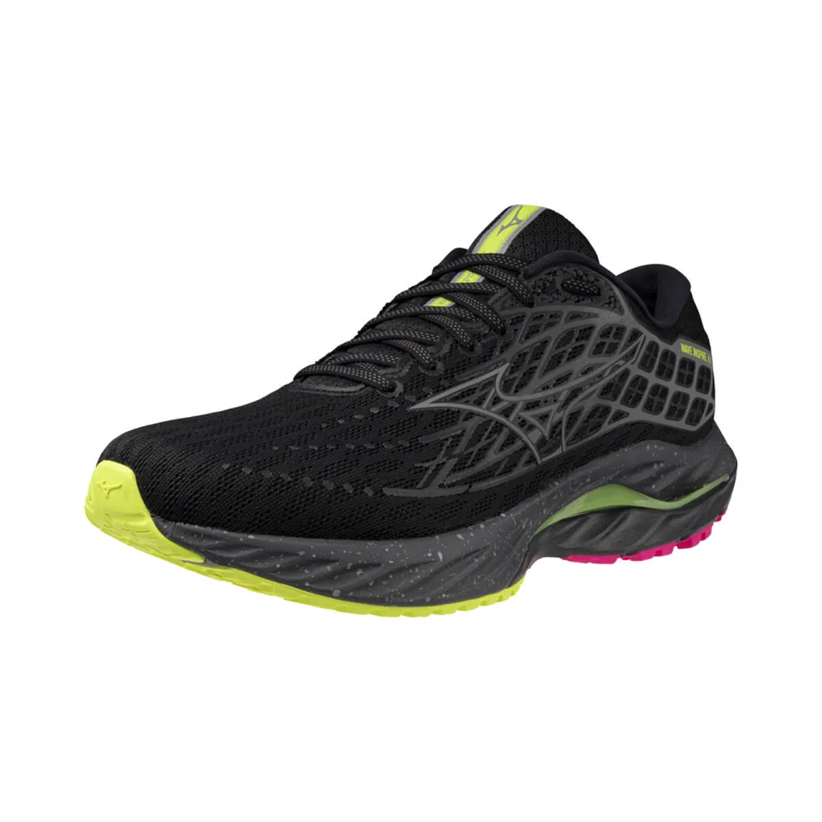 Mizuno Wave Inspire 20 Unisex | Black/silver/sunny Lime