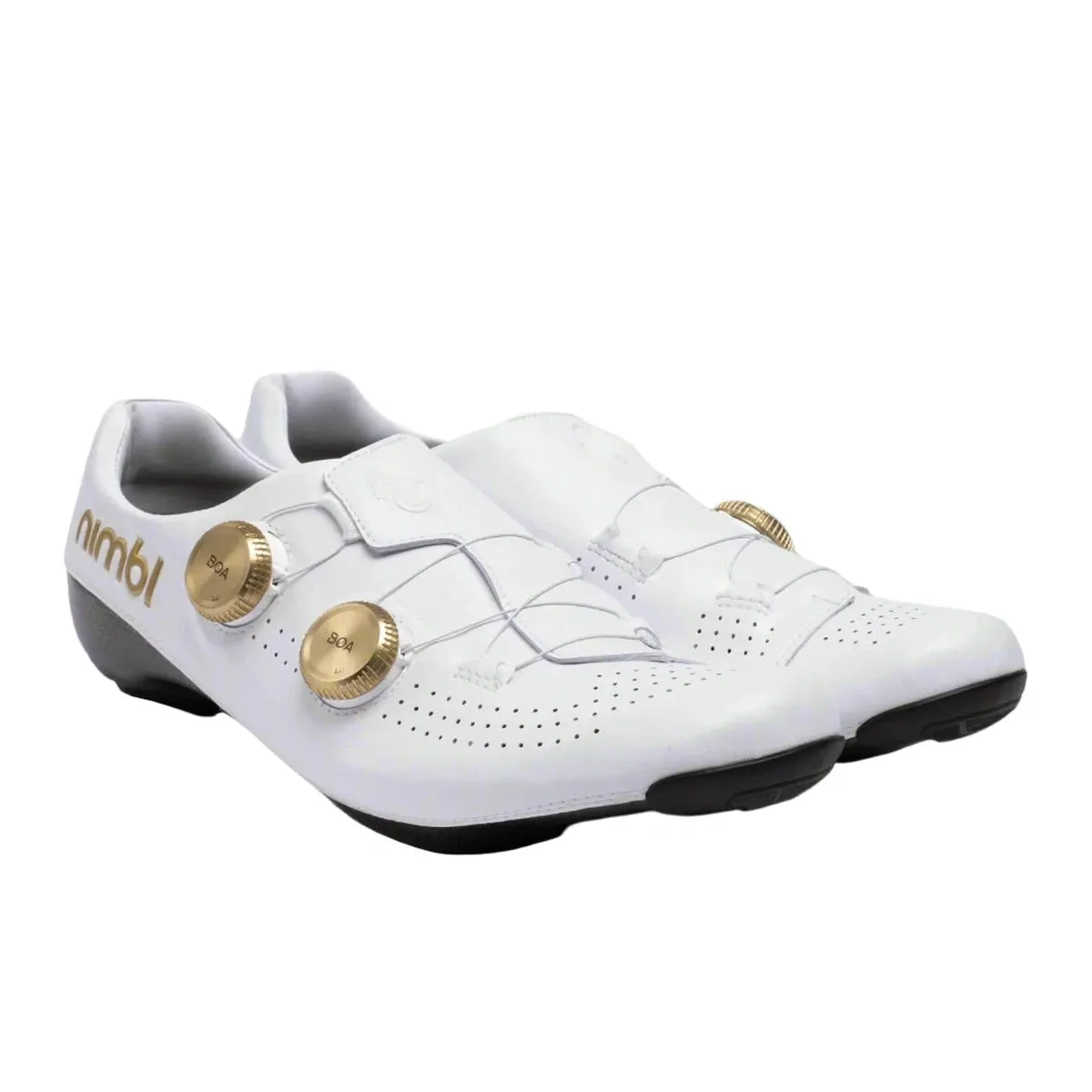 NIMBL Road Cycling Shoes Exceed Ultimate Glide - White/Gold