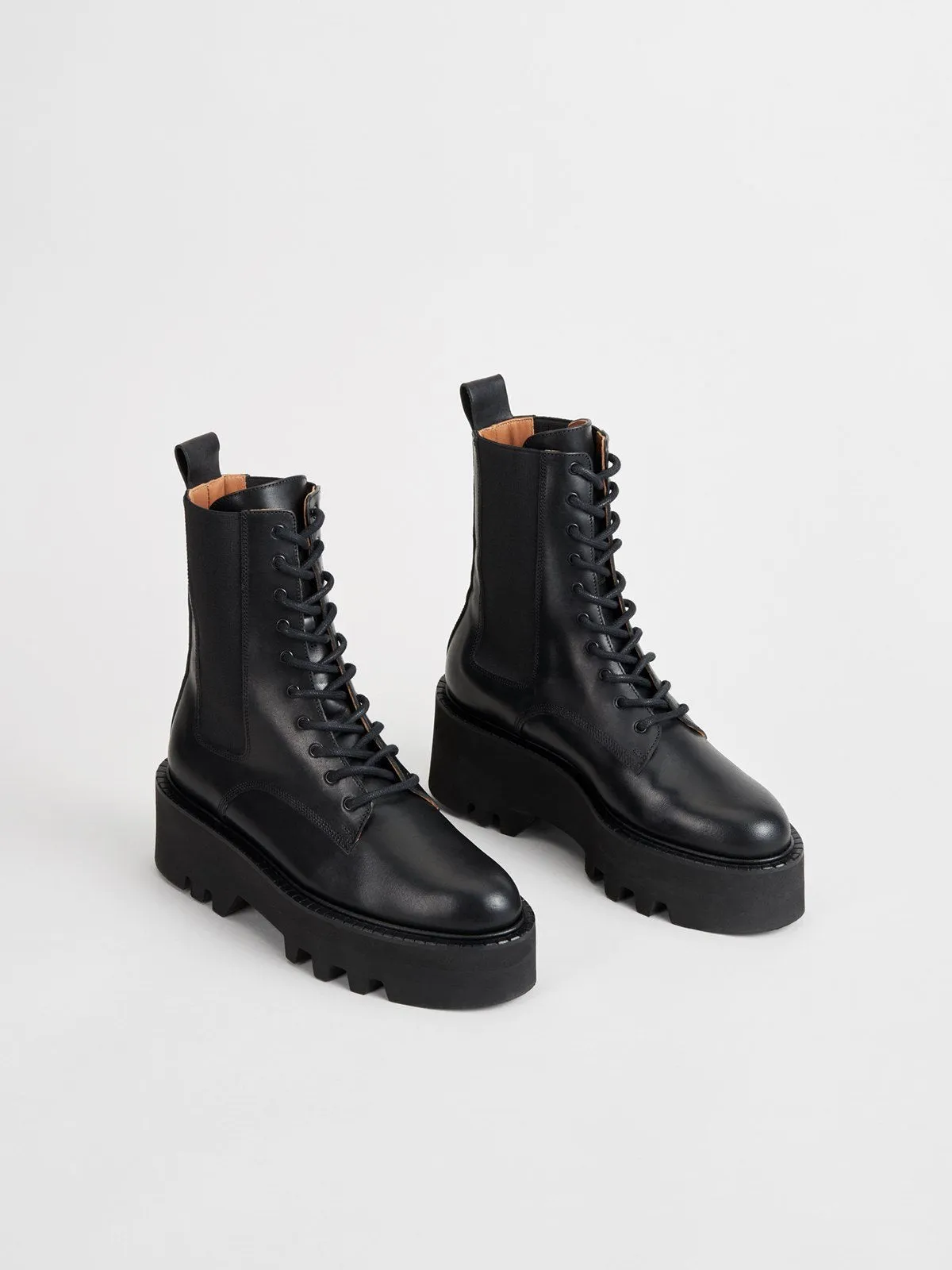 Pesaro Black Combat Boots