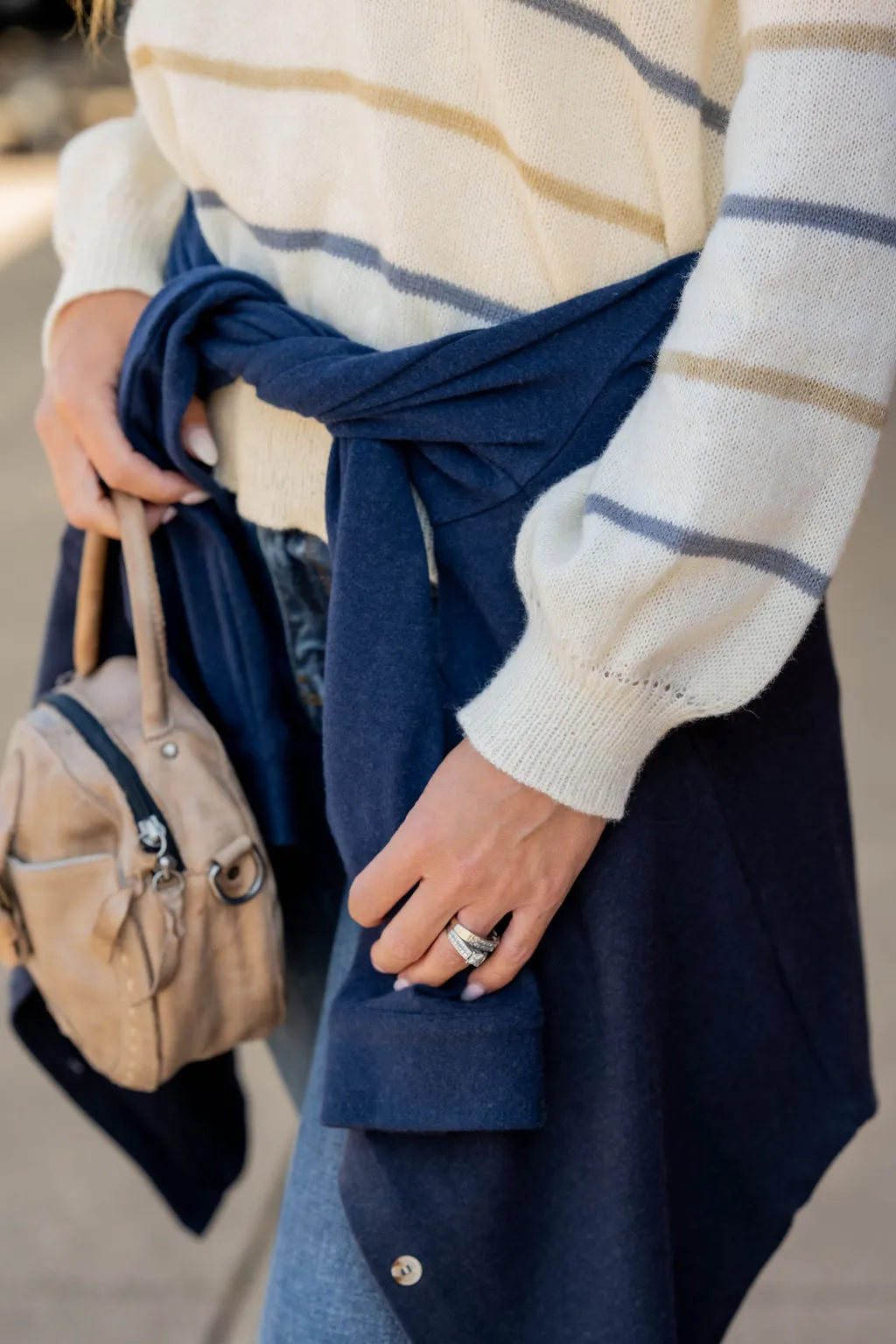 Relaxed Sleeve Striped Sweater