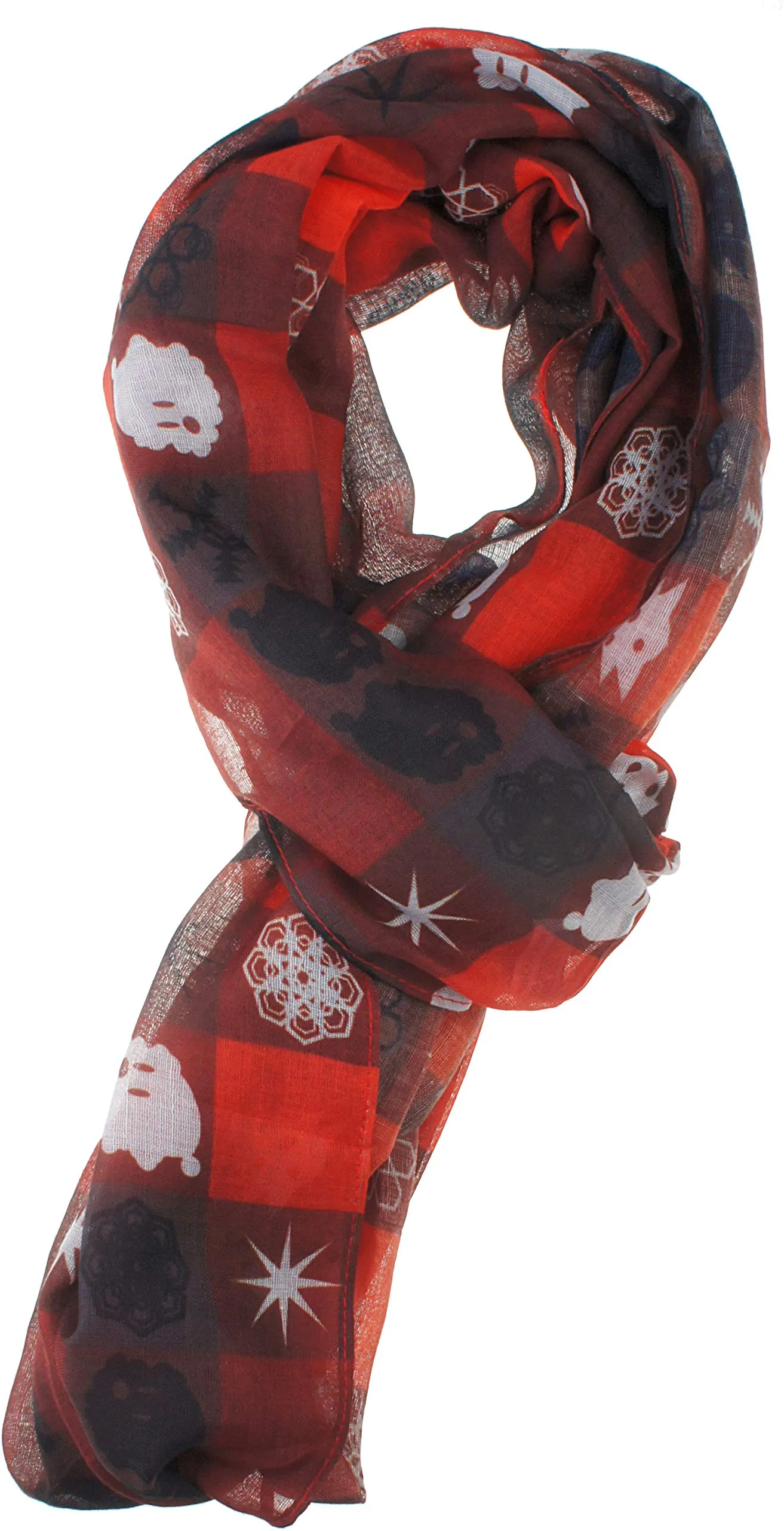 Soft Light Weight Christmas Holiday Plaid Tartan Sheer Infinity Scarf