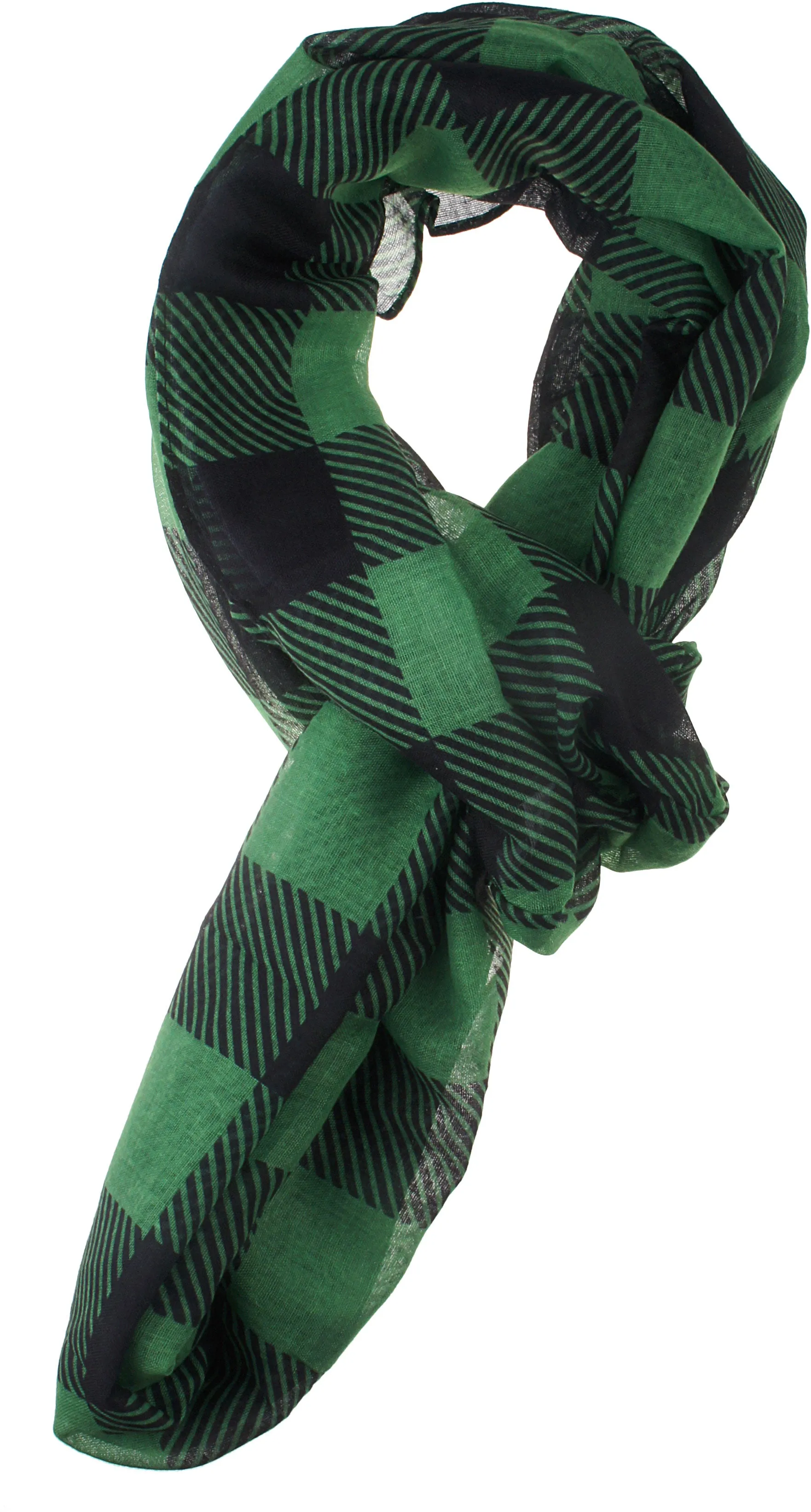 Soft Light Weight Christmas Holiday Plaid Tartan Sheer Infinity Scarf