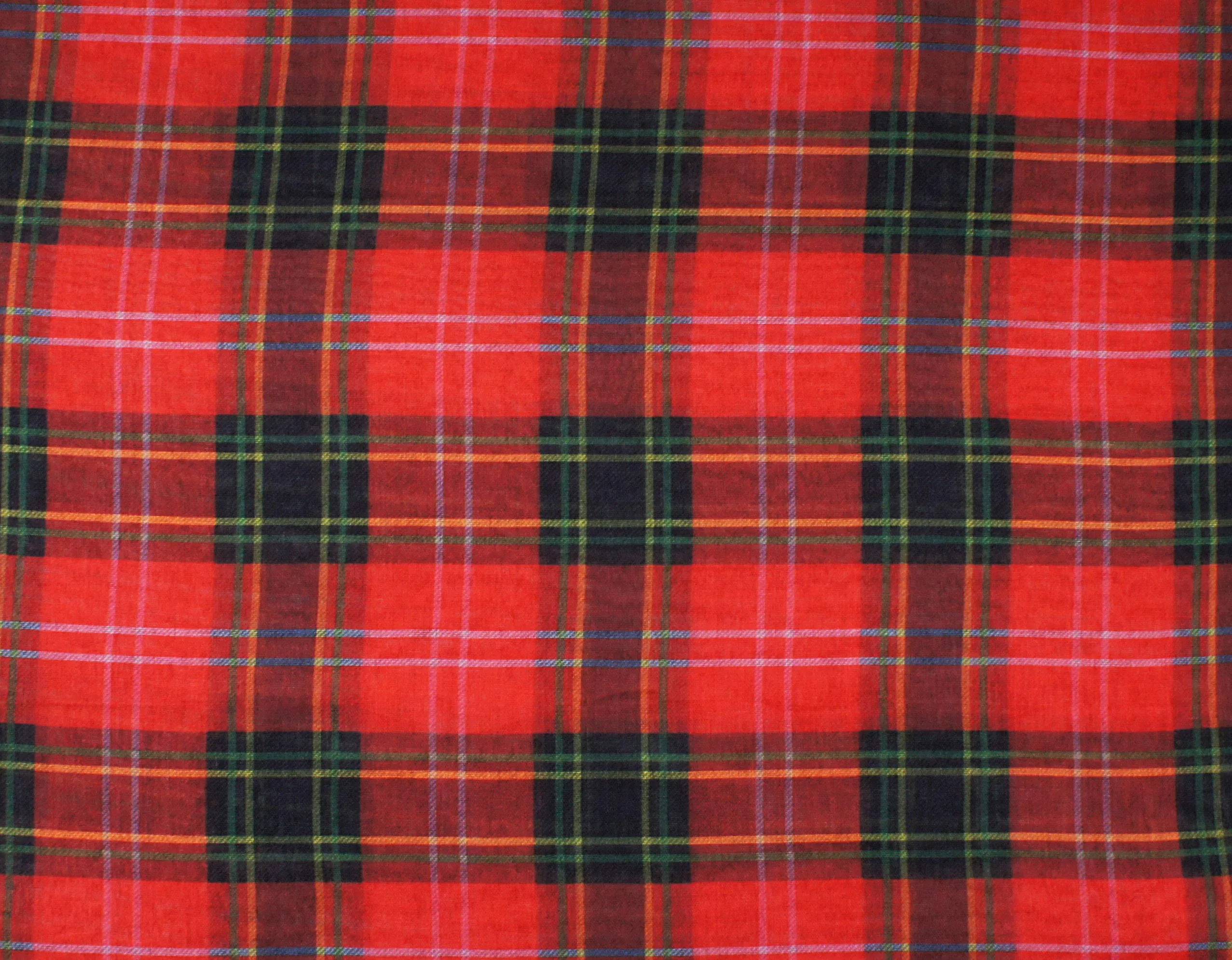 Soft Light Weight Christmas Holiday Plaid Tartan Sheer Infinity Scarf