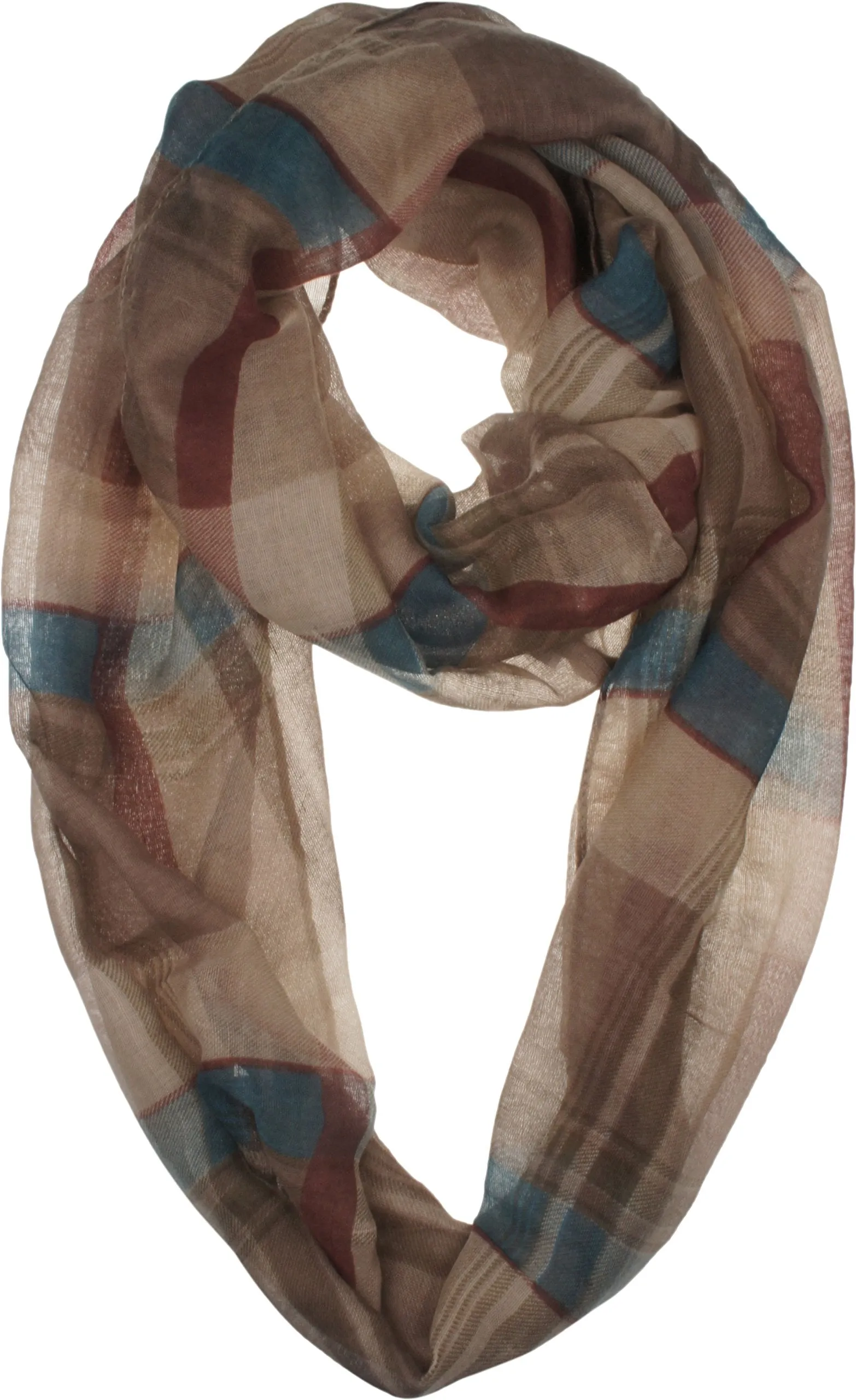 Soft Light Weight Plaid Tartan Sheer Infinity Scarf Shawl Wrap