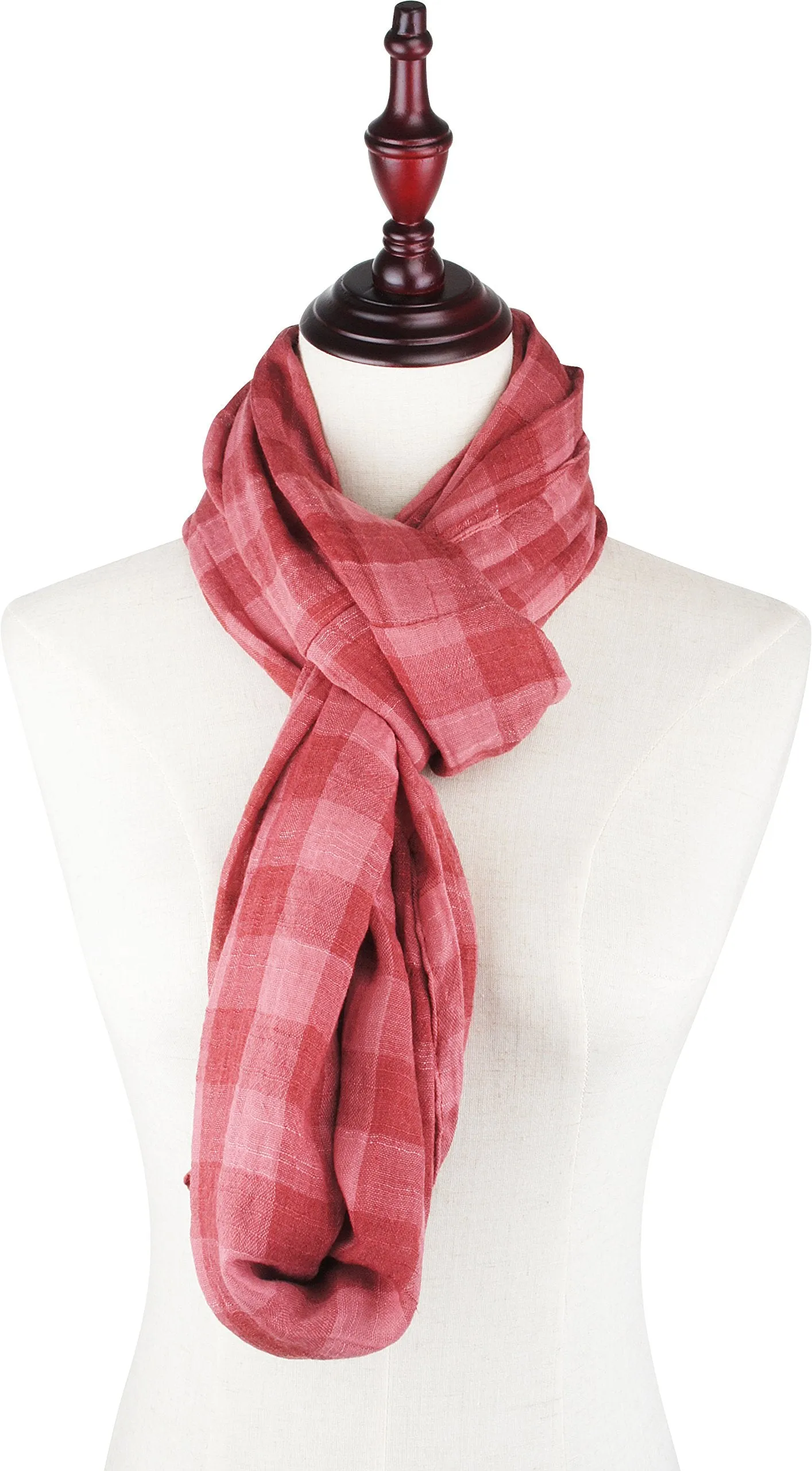 Soft Light Weight Plaid Tartan Sheer Infinity Scarf Shawl Wrap