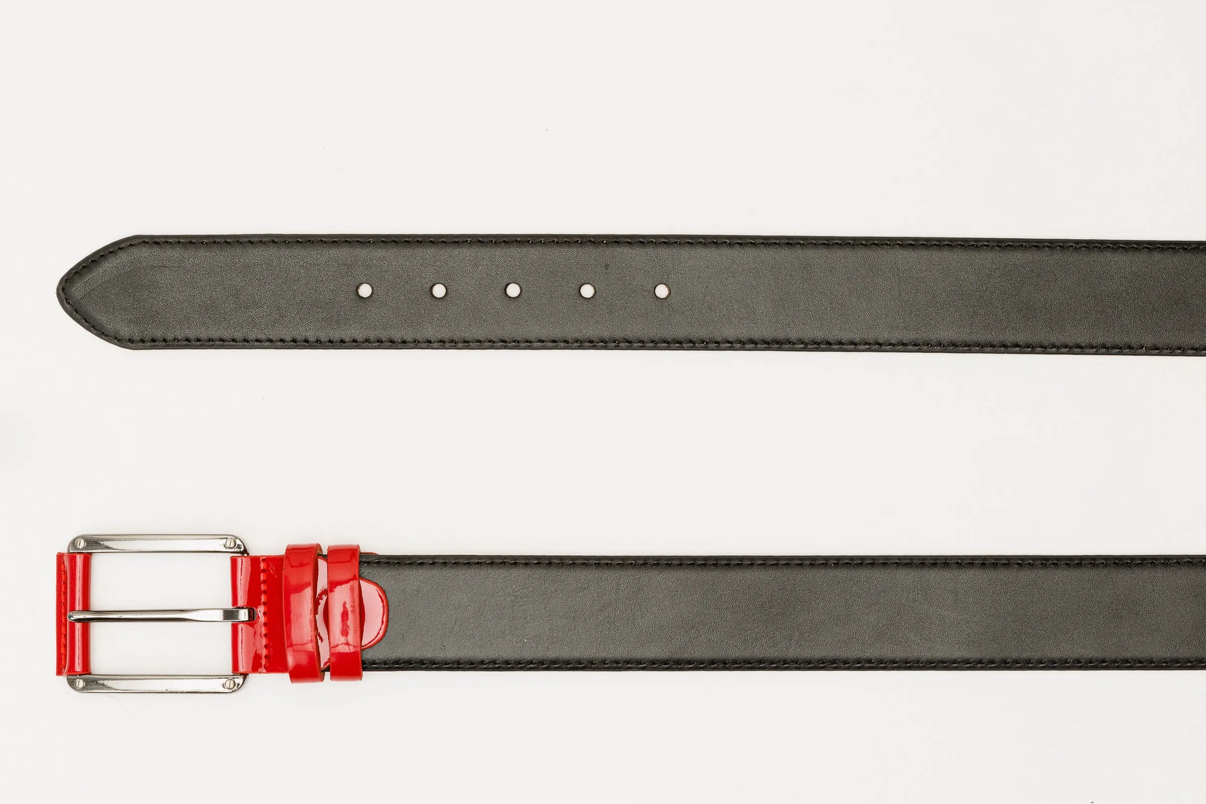 The Maratea Black & Red Leather Belt