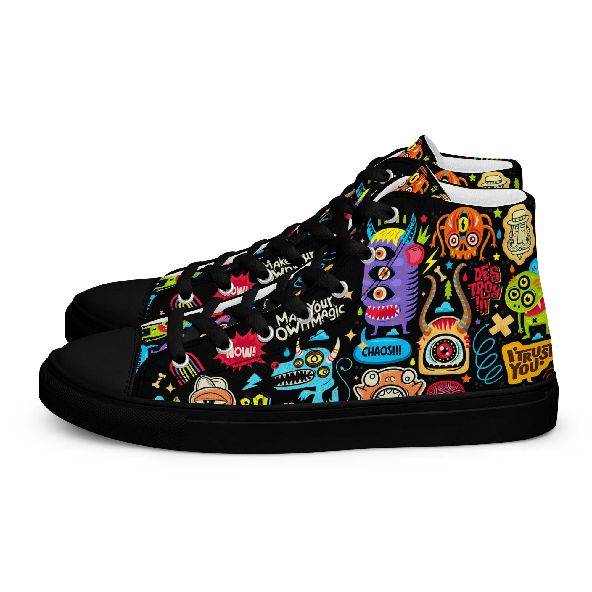 Unisex high top canvas shoes - Little monsters