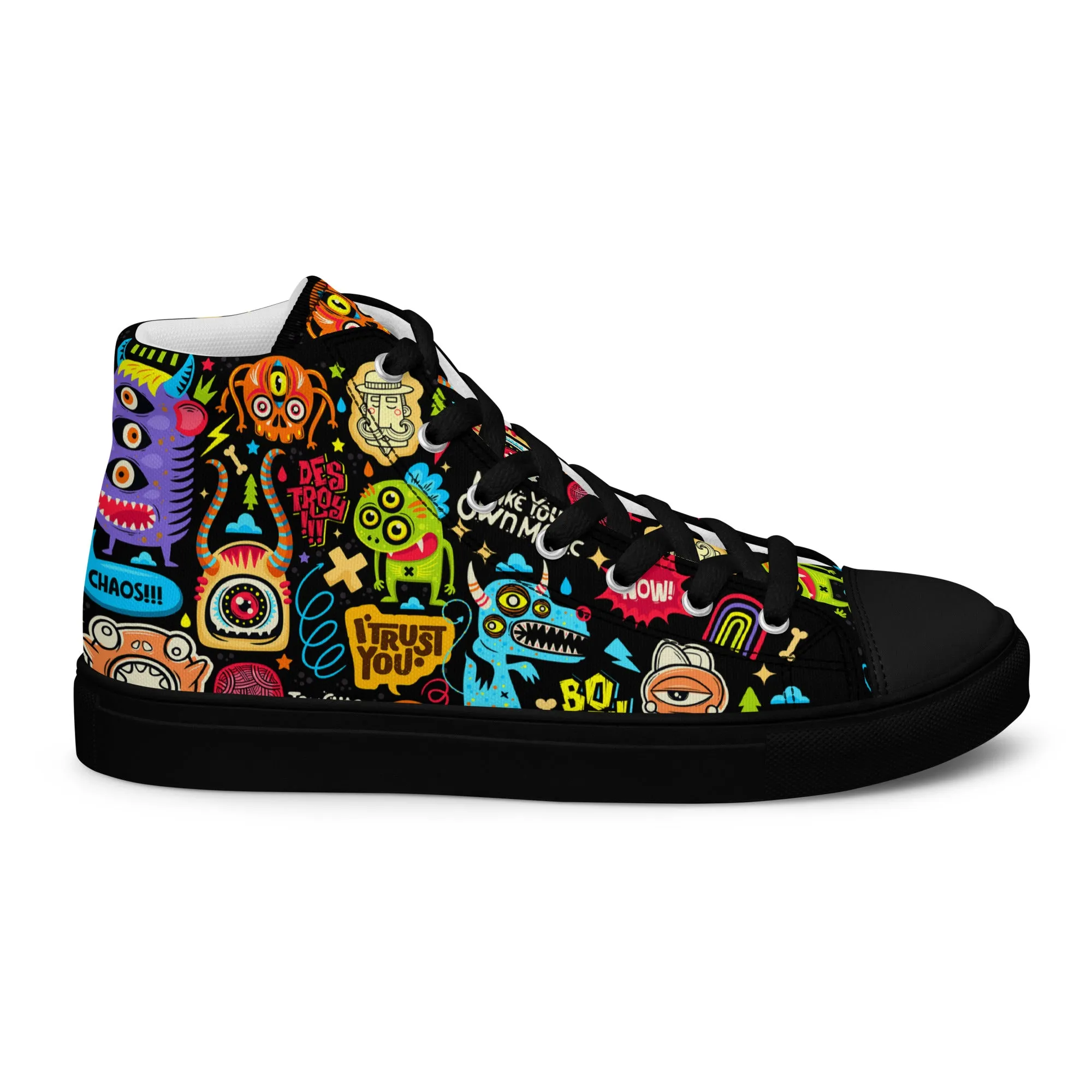 Unisex high top canvas shoes - Little monsters