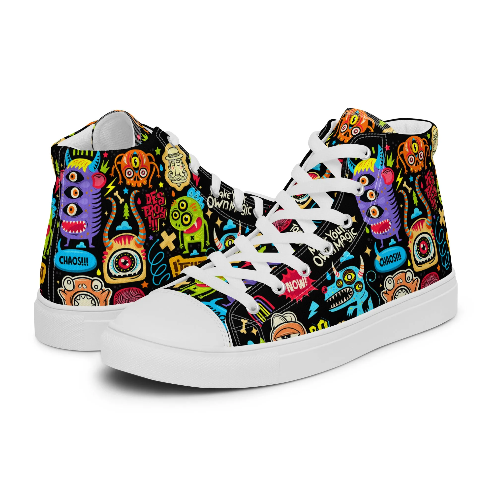 Unisex high top canvas shoes - Little monsters