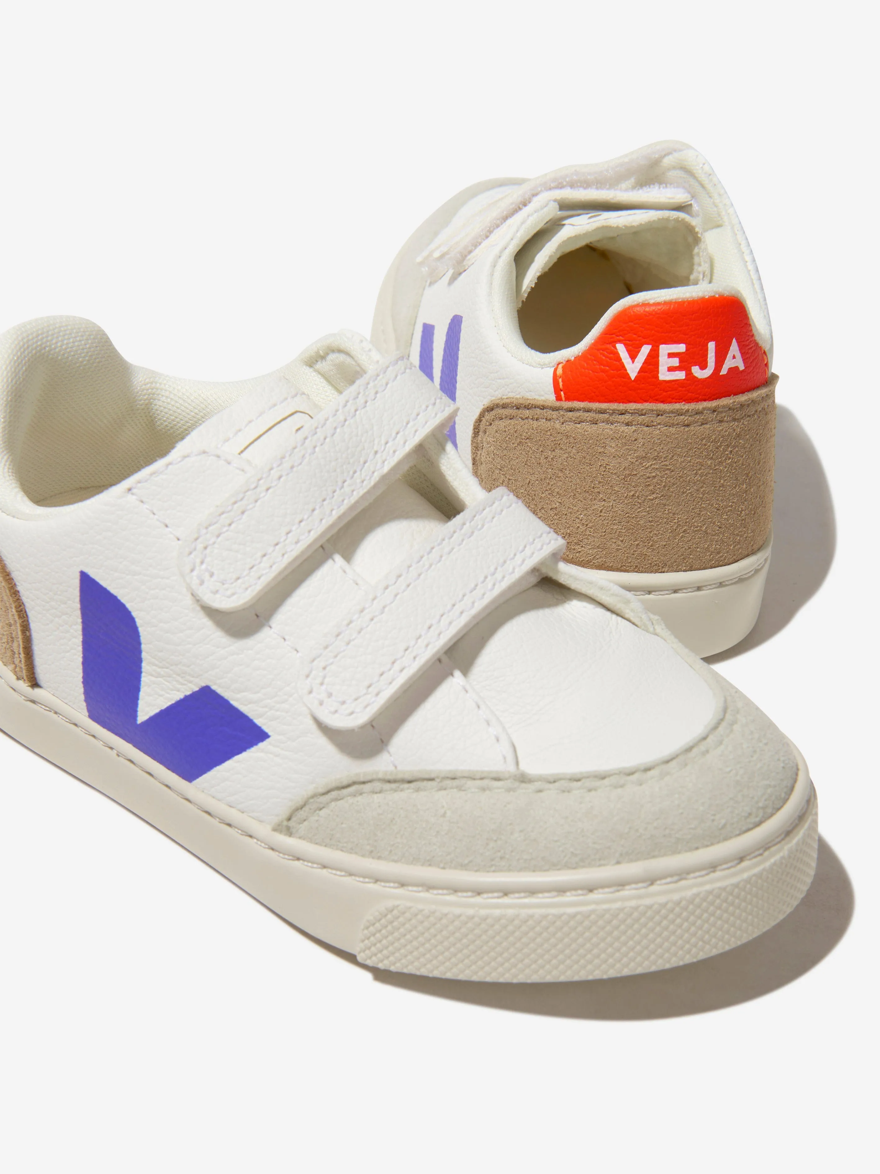 Veja Kids ChromeFree Leather V-12 Trainers in White