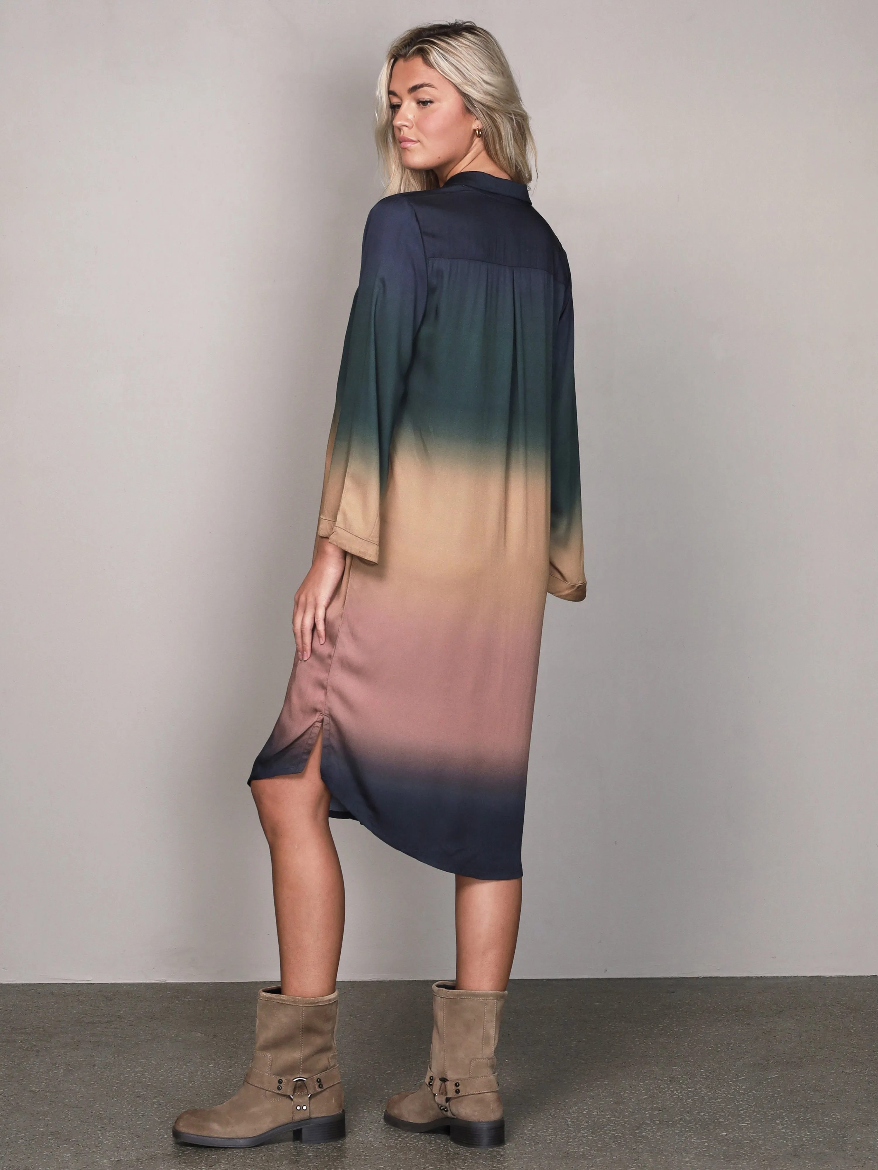 VILIA dress - Green Ochre mix