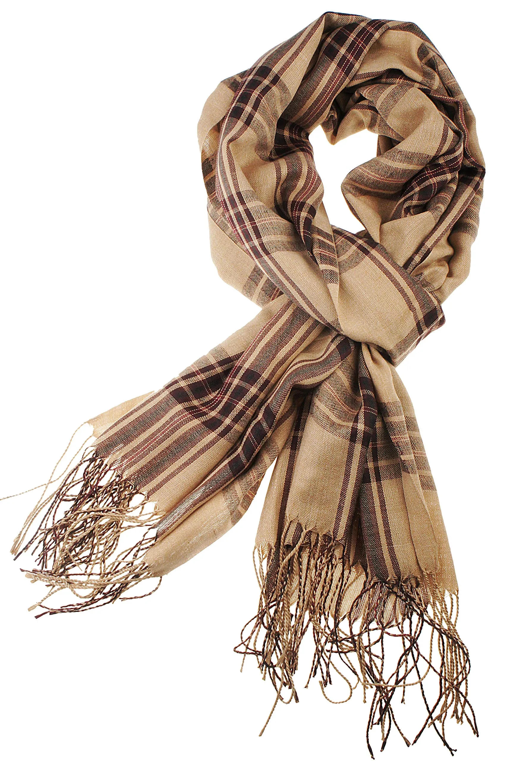 Women's Light Weight Plaid Tartan Sheer Blanket Scarf Shawl Wrap