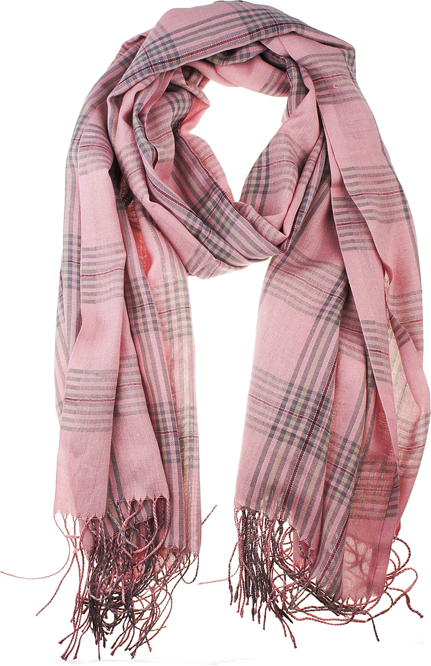 Women's Light Weight Plaid Tartan Sheer Blanket Scarf Shawl Wrap