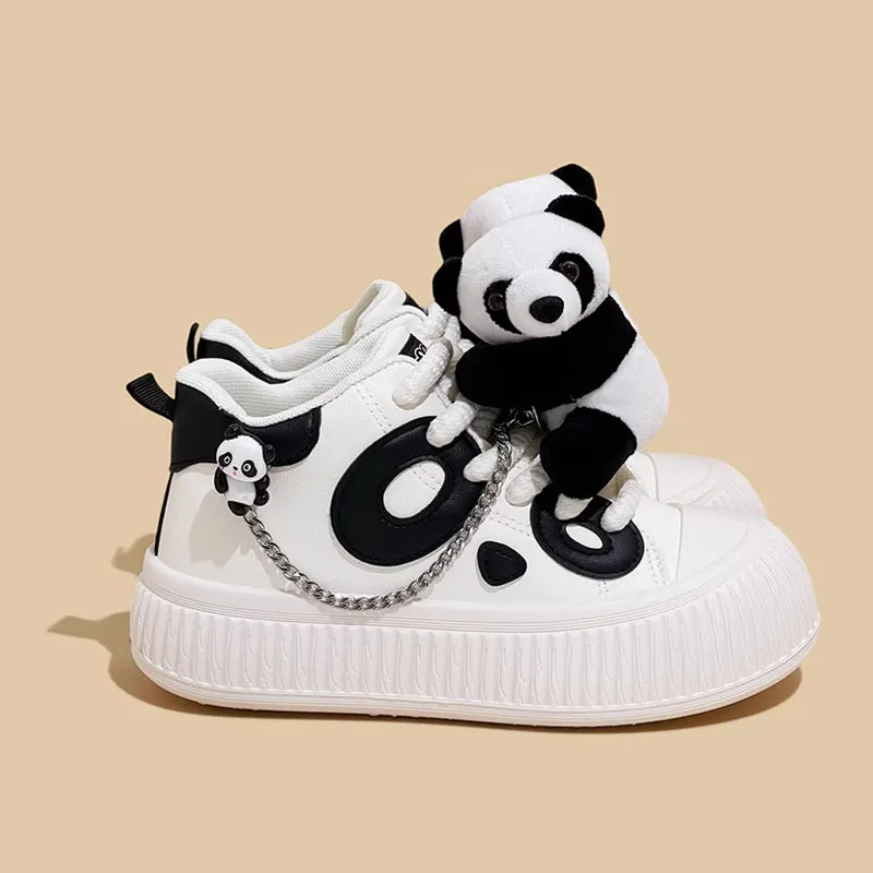 Women's Panda Design Platform Sneakers Casual Shoes