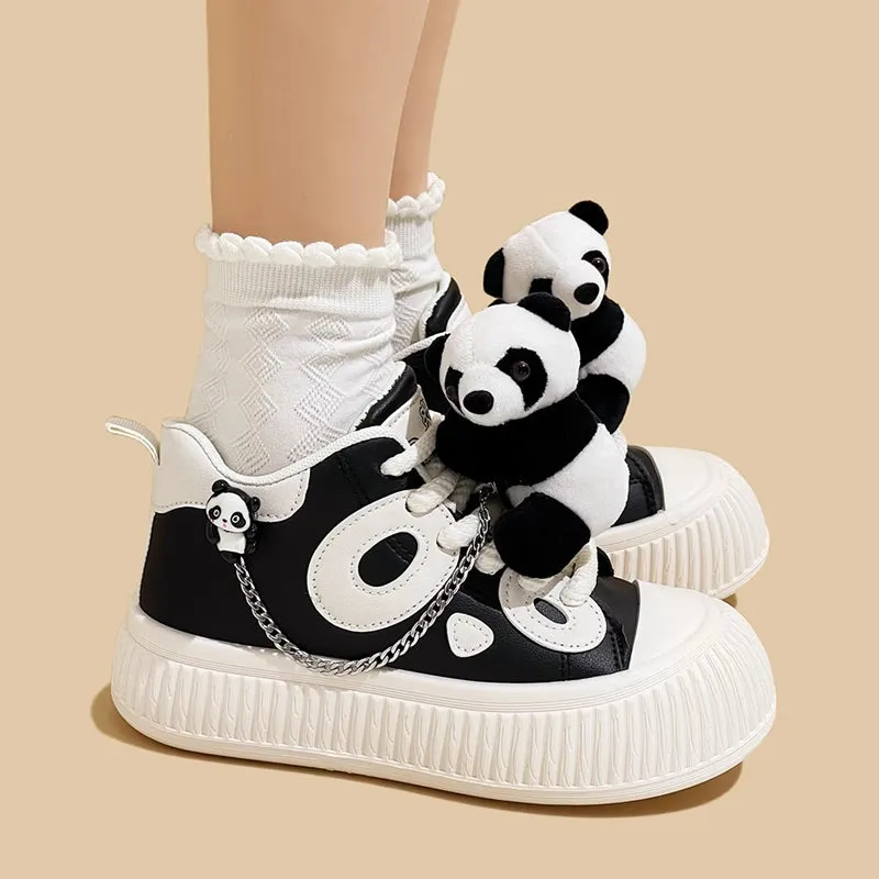 Women's Panda Design Platform Sneakers Casual Shoes