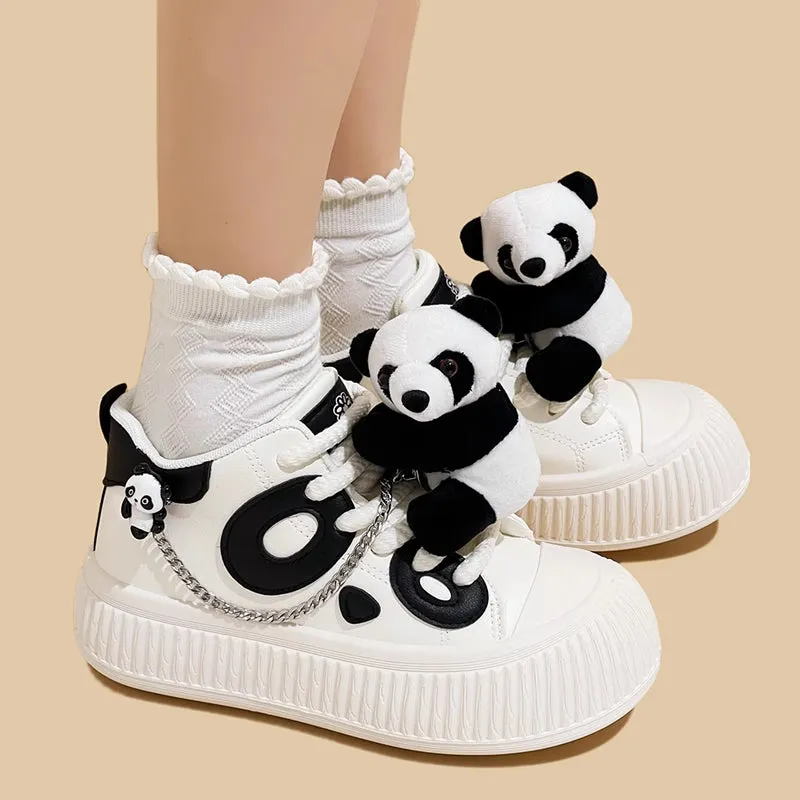 Women's Panda Design Platform Sneakers Casual Shoes