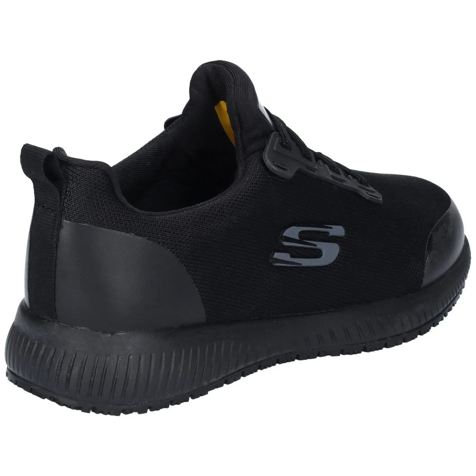 Women's Wide Fit Skechers 77222EC Squad SR Occupational Sneakers - Black