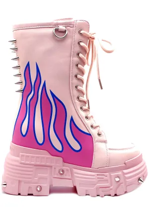 X WTF MTF Sweet Inferno Pink Platform Boots