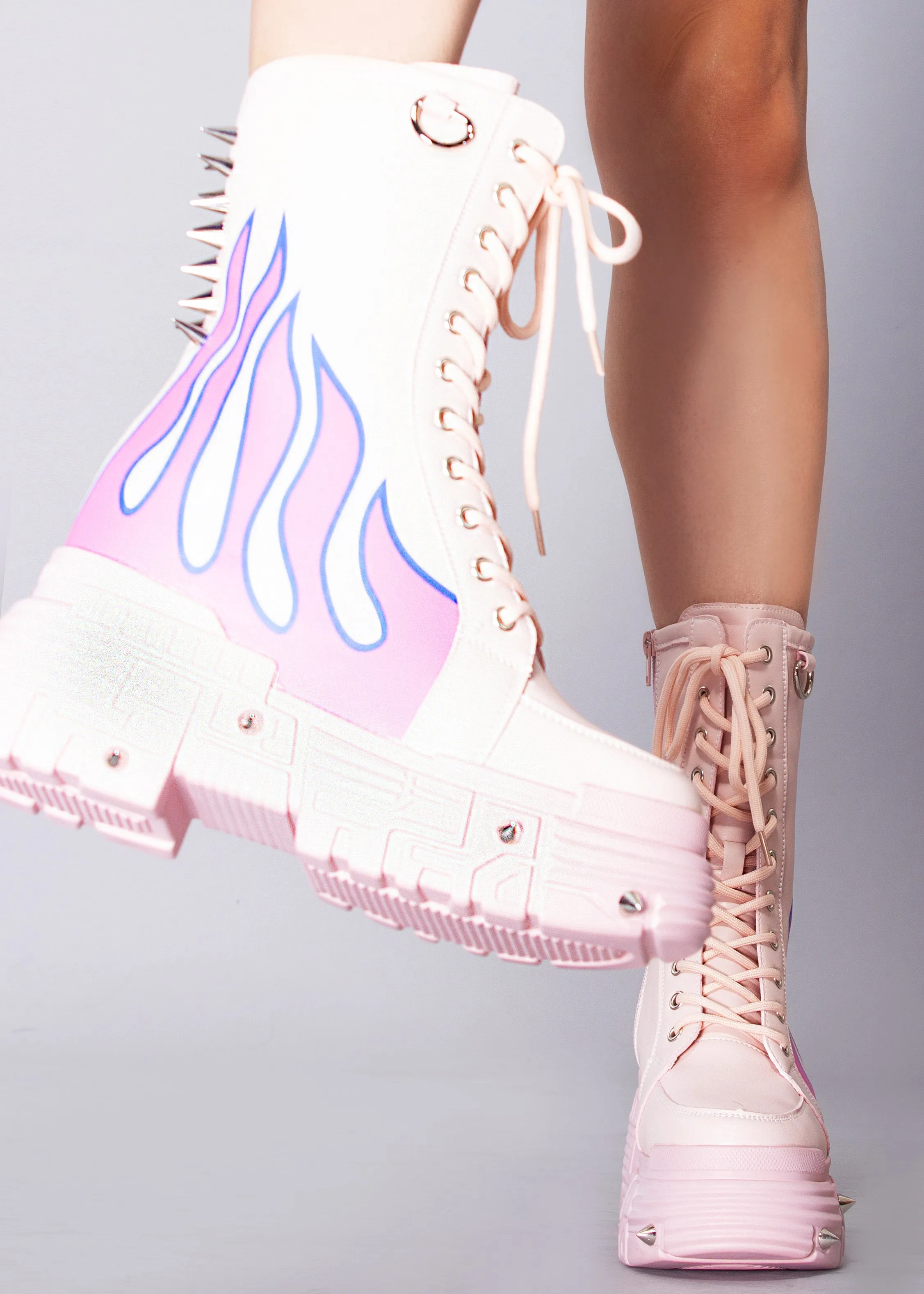 X WTF MTF Sweet Inferno Pink Platform Boots