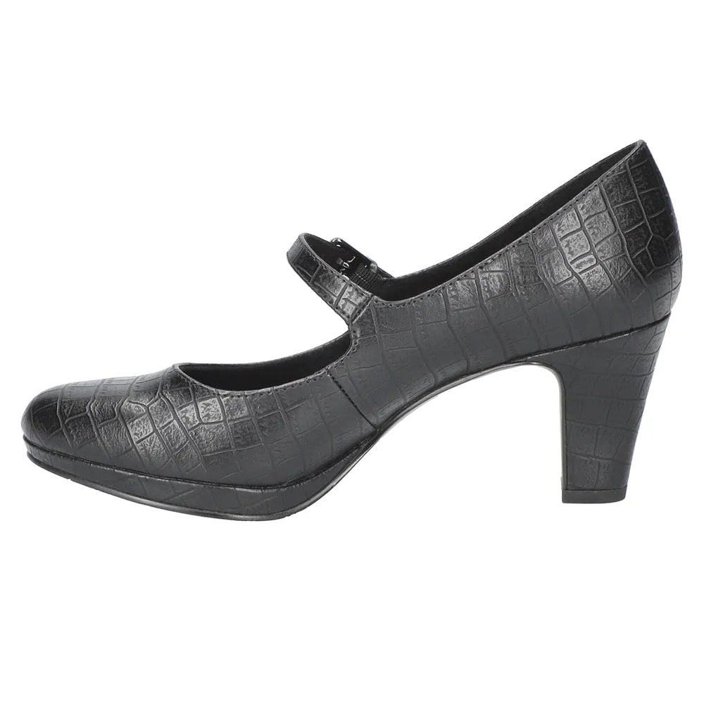 Zest Croc Round Toe Mary Jane Pumps