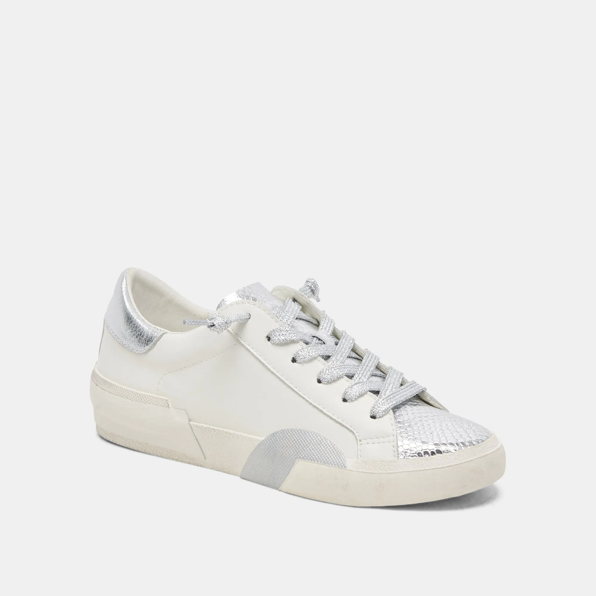 ZINA SNEAKERS WHITE SILVER LEATHER